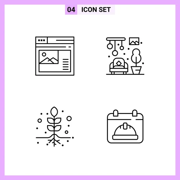 Set Universal Creative Icons Simply Vector Illustrations Web Mobile Apps — Stock Vector