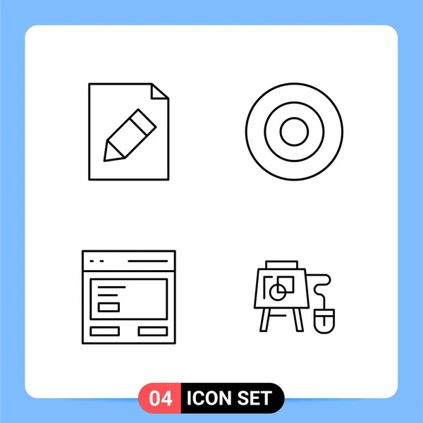 Conjunto Iconos Creativos Universales Simplemente Vector Ilustraciones Para Aplicaciones Web — Archivo Imágenes Vectoriales