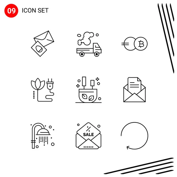 Conjunto Iconos Creativos Universales Simplemente Vector Ilustraciones Para Aplicaciones Web — Vector de stock