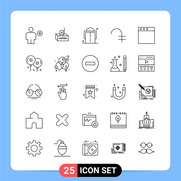 Conjunto Iconos Creativos Universales Simplemente Vector Ilustraciones Para Aplicaciones Web — Archivo Imágenes Vectoriales