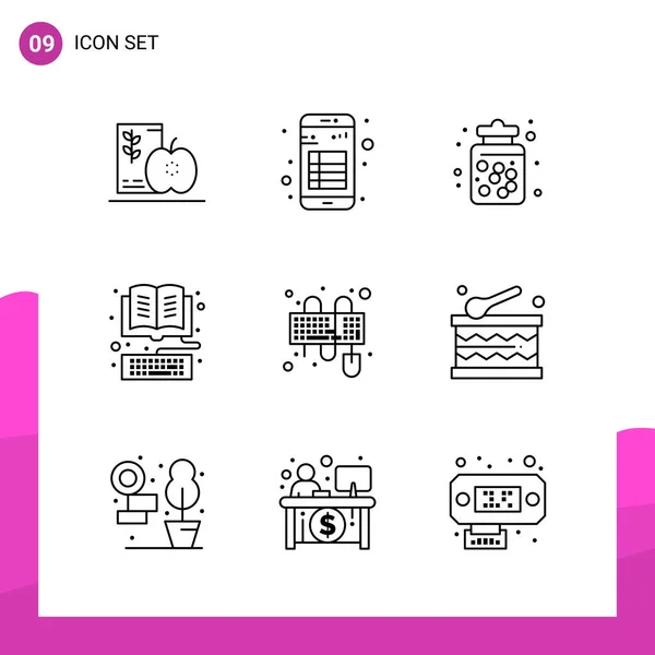 Set Universal Creative Icons Simply Vector Illustrations Web Mobile Apps — Stock Vector