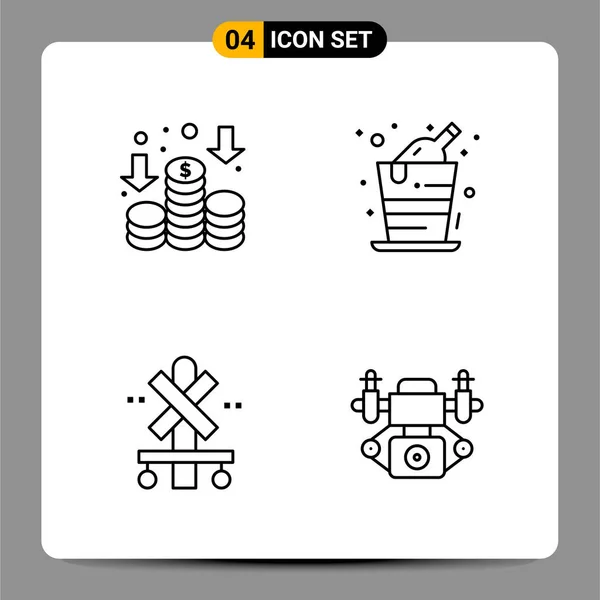 Set Universal Creative Icons Simply Vector Illustrations Web Mobile Apps — Stock Vector