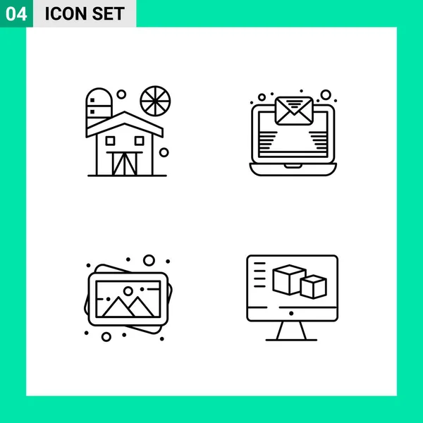 Conjunto Iconos Creativos Universales Simplemente Vector Ilustraciones Para Aplicaciones Web — Archivo Imágenes Vectoriales