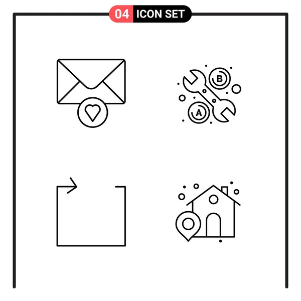 Set Universeller Kreativer Symbole Einfach Vektorillustrationen Für Web Und Mobile — Stockvektor