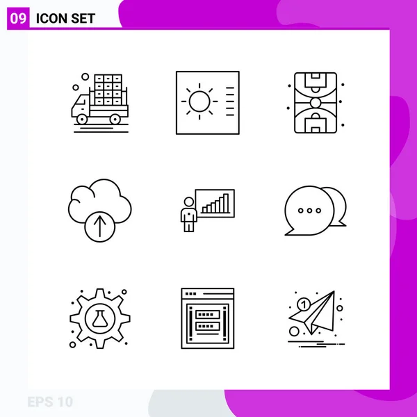 Conjunto Iconos Creativos Universales Simplemente Vector Ilustraciones Para Aplicaciones Web — Archivo Imágenes Vectoriales