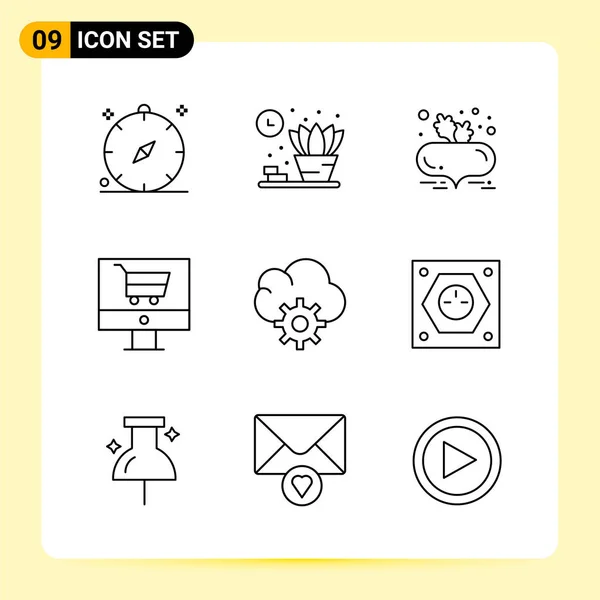 Conjunto Iconos Creativos Universales Simplemente Vector Ilustraciones Para Aplicaciones Web — Archivo Imágenes Vectoriales