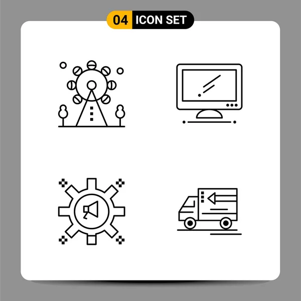 Set Universeller Kreativer Symbole Einfach Vektorillustrationen Für Web Und Mobile — Stockvektor