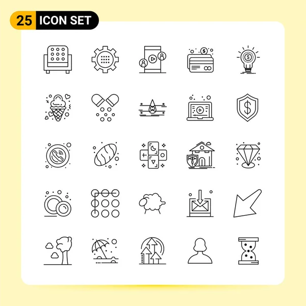 Conjunto Iconos Creativos Universales Simplemente Vector Ilustraciones Para Aplicaciones Web — Vector de stock