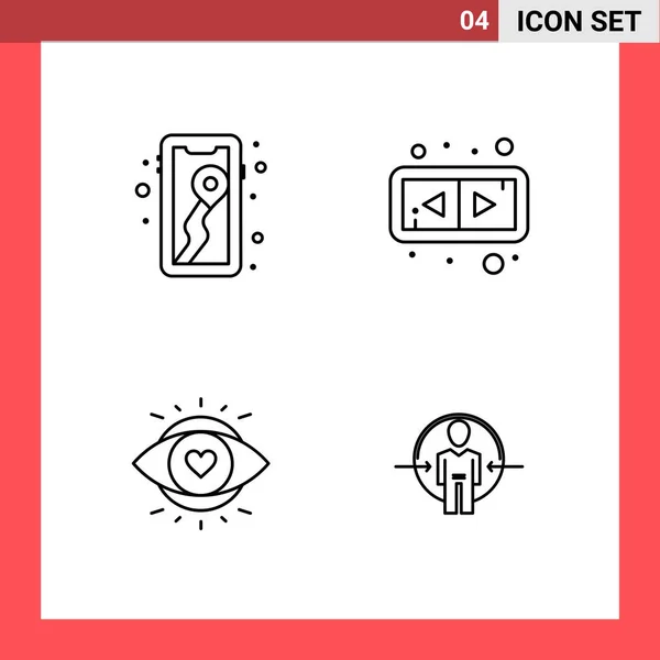 Conjunto Iconos Creativos Universales Simplemente Vector Ilustraciones Para Aplicaciones Web — Archivo Imágenes Vectoriales