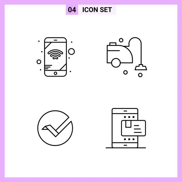 Set Universal Creative Icons Simply Vector Illustrations Web Mobile Apps — Stock Vector