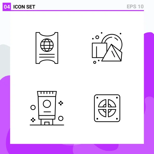 Conjunto Iconos Creativos Universales Simplemente Vector Ilustraciones Para Aplicaciones Web — Vector de stock