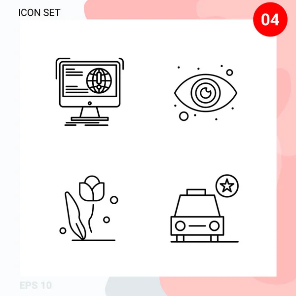 Conjunto Iconos Creativos Universales Simplemente Vector Ilustraciones Para Aplicaciones Web — Vector de stock