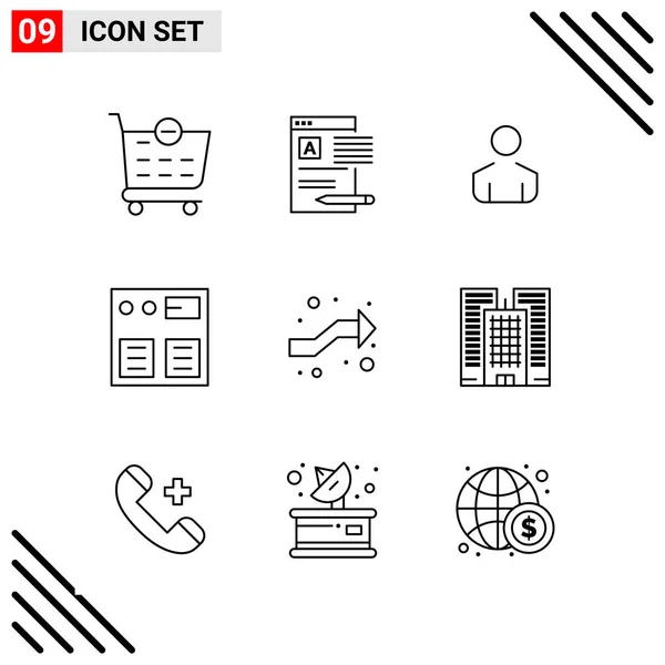 Conjunto Iconos Creativos Universales Simplemente Vector Ilustraciones Para Aplicaciones Web — Vector de stock