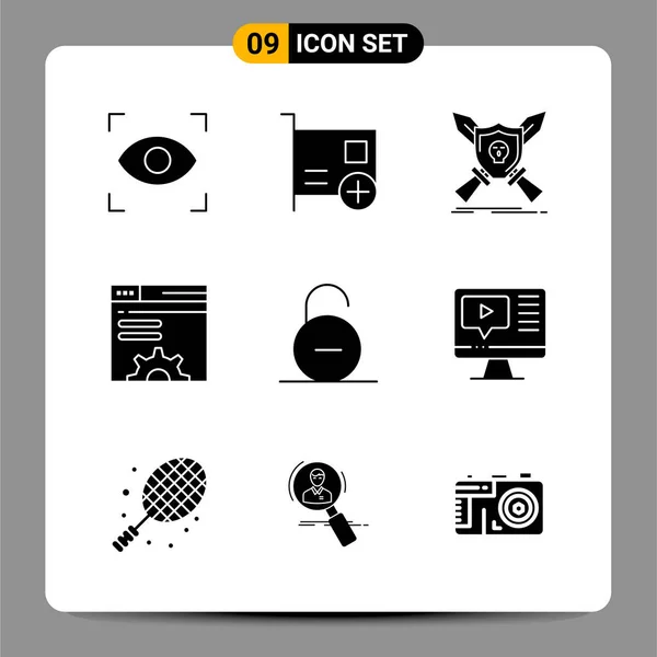 Conjunto Iconos Creativos Universales Simplemente Vector Ilustraciones Para Aplicaciones Web — Vector de stock