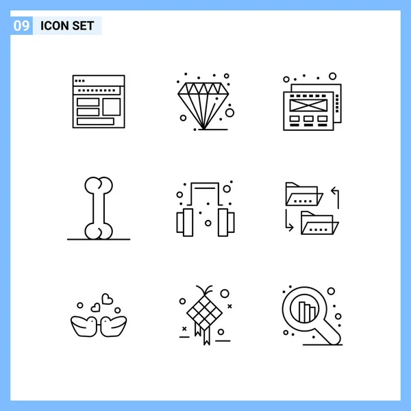 Conjunto Iconos Creativos Universales Simplemente Vector Ilustraciones Para Aplicaciones Web — Vector de stock