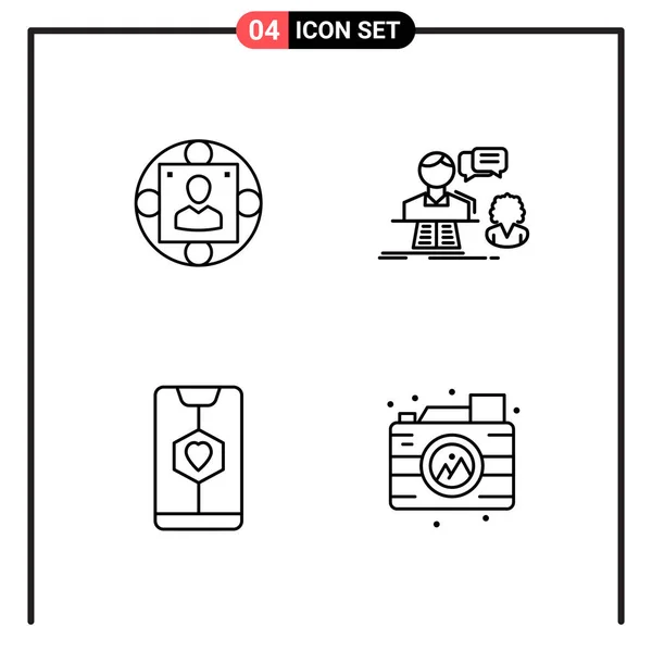 Set Universal Creative Icons Simply Vector Illustrations Web Mobile Apps — Stock Vector