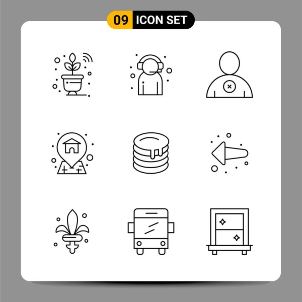 Conjunto Iconos Creativos Universales Simplemente Vector Ilustraciones Para Aplicaciones Web — Archivo Imágenes Vectoriales