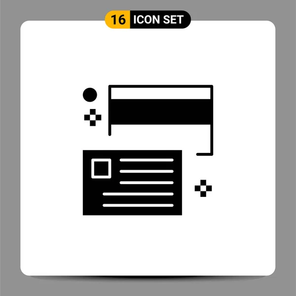 Conjunto de 16 iconos universales Vector de negocios — Vector de stock