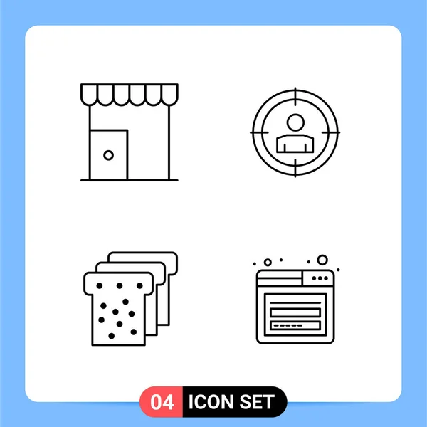 Conjunto Iconos Creativos Universales Simplemente Vector Ilustraciones Para Aplicaciones Web — Vector de stock