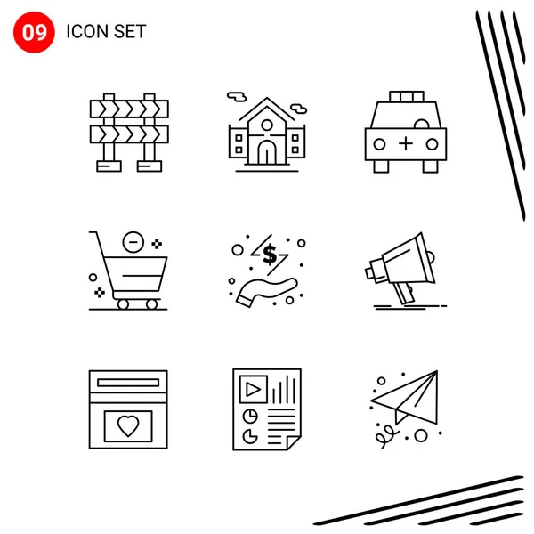 Conjunto Iconos Creativos Universales Simplemente Vector Ilustraciones Para Aplicaciones Web — Vector de stock