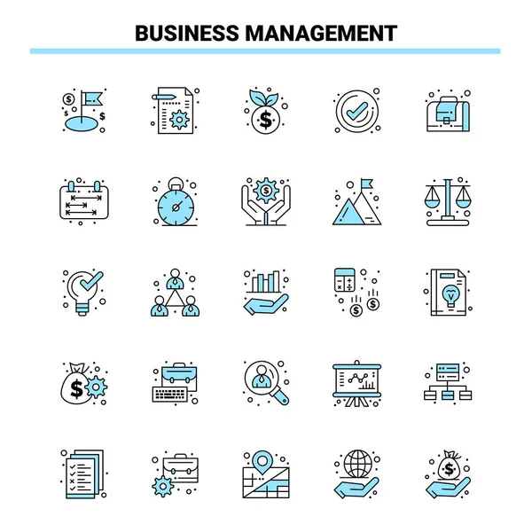 Business Management Black Blue图标集 创意图标设计和标识模板 — 图库矢量图片