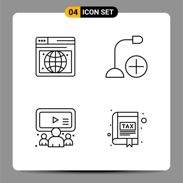 Conjunto Iconos Creativos Universales Simplemente Vector Ilustraciones Para Aplicaciones Web — Archivo Imágenes Vectoriales