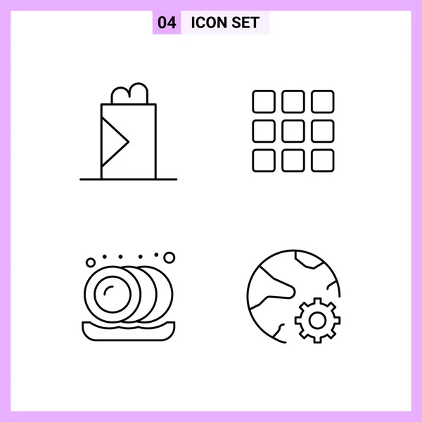 Set Universal Creative Icons Simply Vector Illustrations Web Mobile Apps — Stock Vector