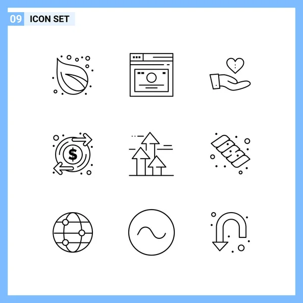 Set Universal Creative Icons Simply Vector Illustrations Web Mobile Apps — Stock Vector