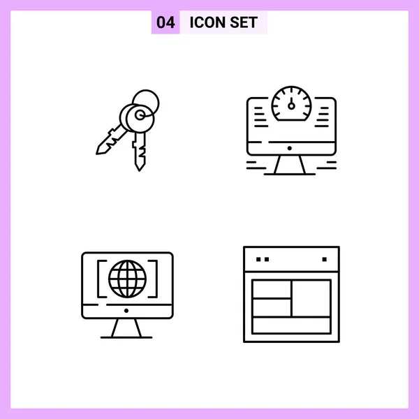 Conjunto Iconos Creativos Universales Simplemente Vector Ilustraciones Para Aplicaciones Web — Archivo Imágenes Vectoriales