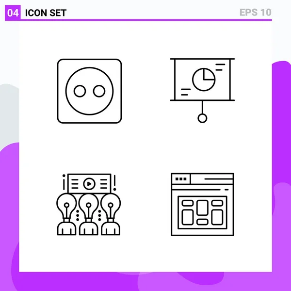 Set Universal Creative Icons Simply Vector Illustrations Web Mobile Apps — Stock Vector