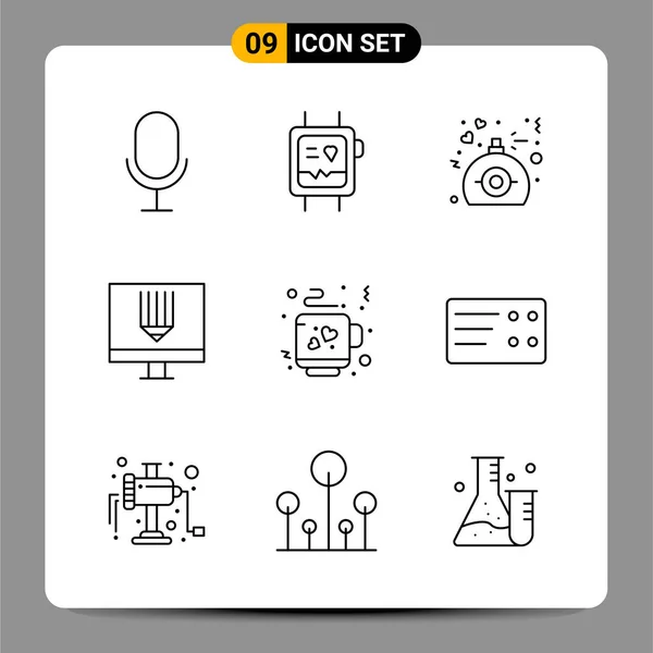 Conjunto Iconos Creativos Universales Simplemente Vector Ilustraciones Para Aplicaciones Web — Vector de stock