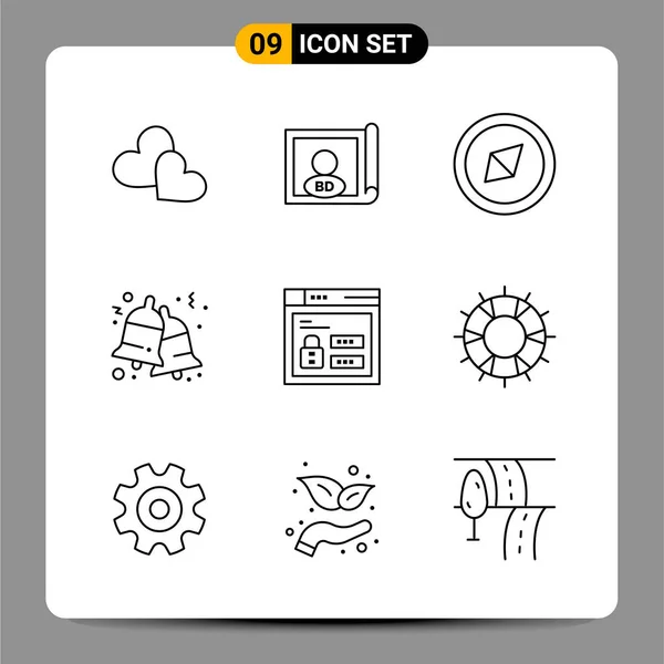 Conjunto Iconos Creativos Universales Simplemente Vector Ilustraciones Para Aplicaciones Web — Archivo Imágenes Vectoriales