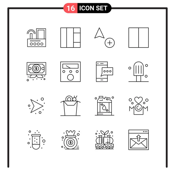 Conjunto Iconos Creativos Universales Simplemente Vector Ilustraciones Para Aplicaciones Web — Vector de stock