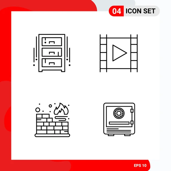 Set Dari Ikon Kreatif Universal Cukup Ilustrasi Vektor Untuk Aplikasi - Stok Vektor