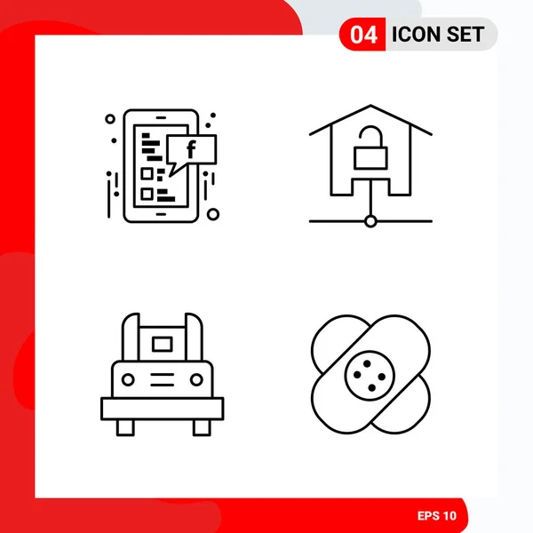 Conjunto Iconos Creativos Universales Ilustración Vectorial — Vector de stock