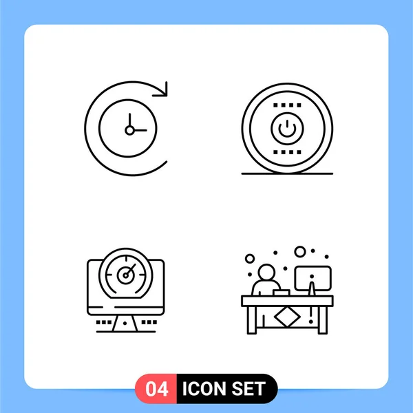 Conjunto Iconos Creativos Universales Simplemente Vector Ilustraciones Para Aplicaciones Web — Archivo Imágenes Vectoriales