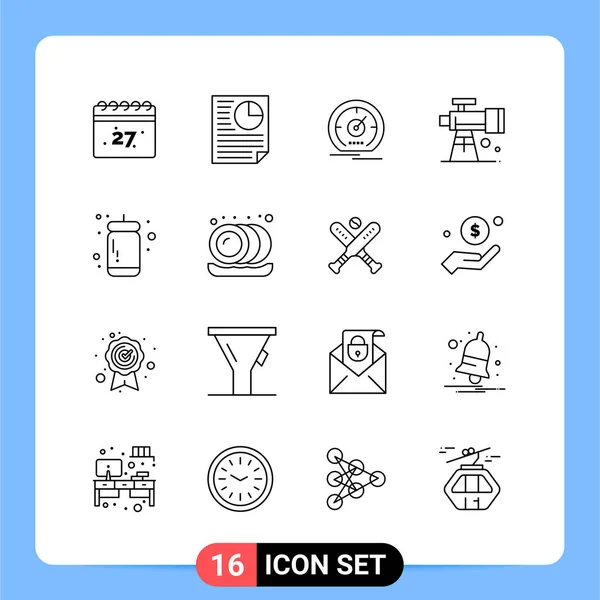 Conjunto Iconos Creativos Universales Simplemente Vector Ilustraciones Para Aplicaciones Web — Archivo Imágenes Vectoriales