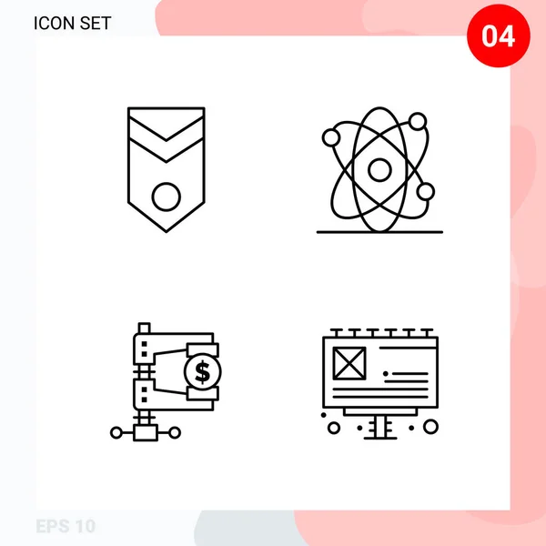 Conjunto Iconos Creativos Universales Ilustración Vectorial — Vector de stock