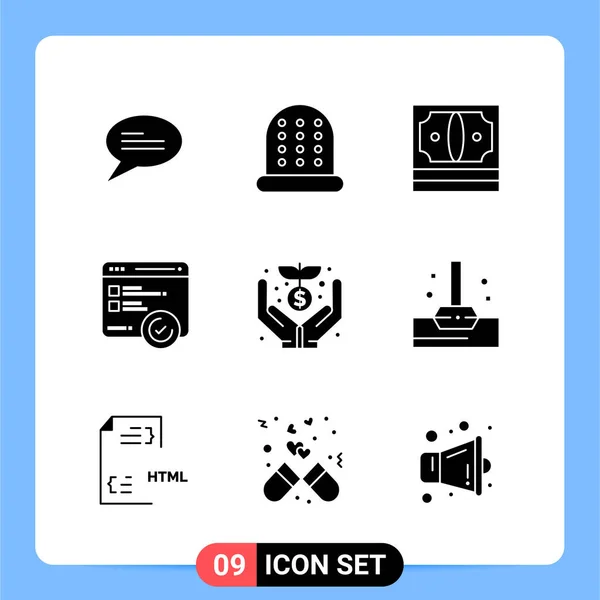 Conjunto Iconos Creativos Universales Simplemente Vector Ilustraciones Para Aplicaciones Web — Archivo Imágenes Vectoriales