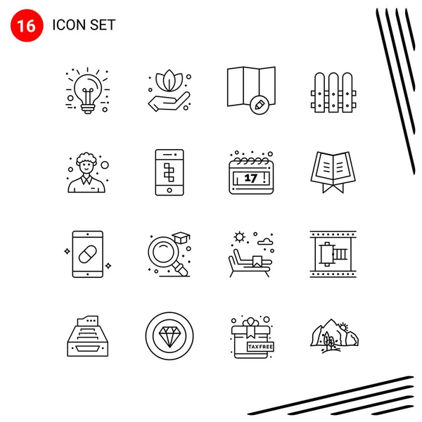 Conjunto Iconos Creativos Universales Simplemente Vector Ilustraciones Para Aplicaciones Web — Vector de stock