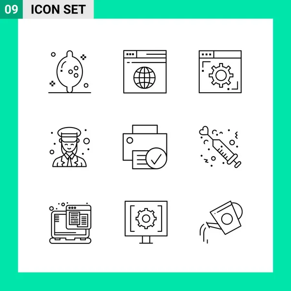 Conjunto Iconos Creativos Universales Simplemente Vector Ilustraciones Para Aplicaciones Web — Archivo Imágenes Vectoriales