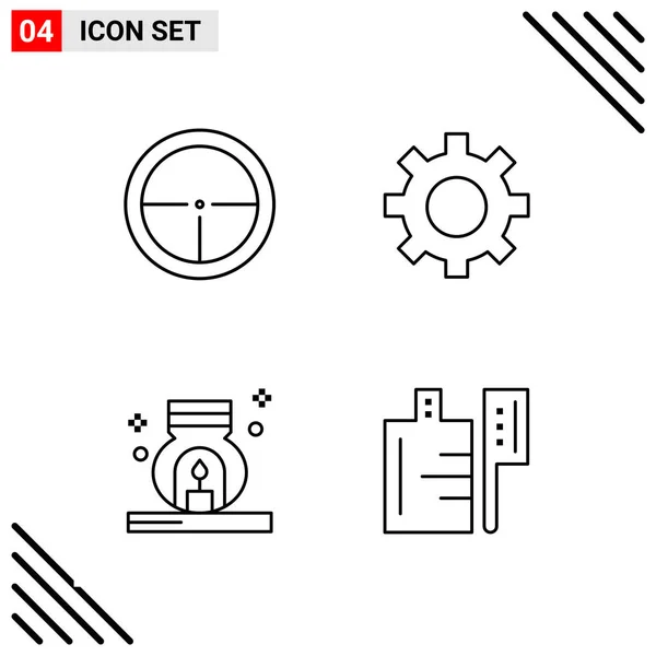 Conjunto Iconos Creativos Universales Simplemente Vector Ilustraciones Para Aplicaciones Web — Archivo Imágenes Vectoriales