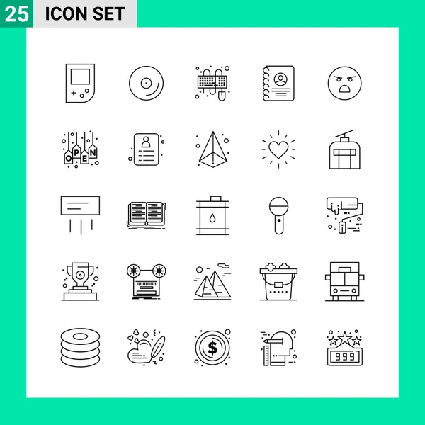 Set de 25 iconos de negocio universales Vector — Vector de stock