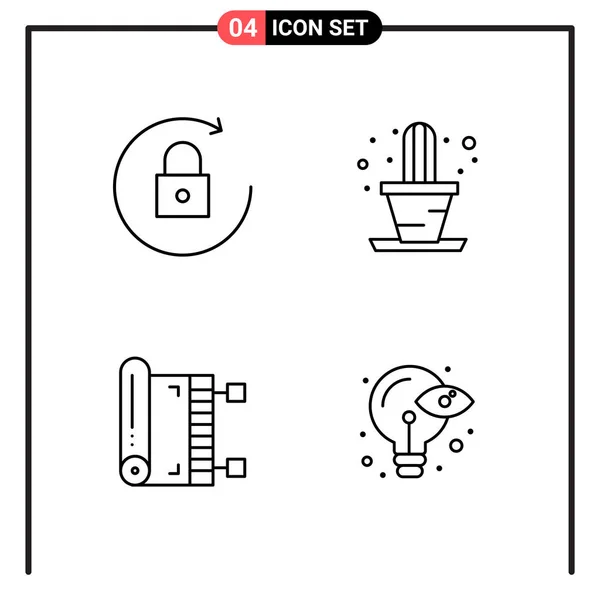 Conjunto Iconos Creativos Universales Simplemente Vector Ilustraciones Para Aplicaciones Web — Archivo Imágenes Vectoriales