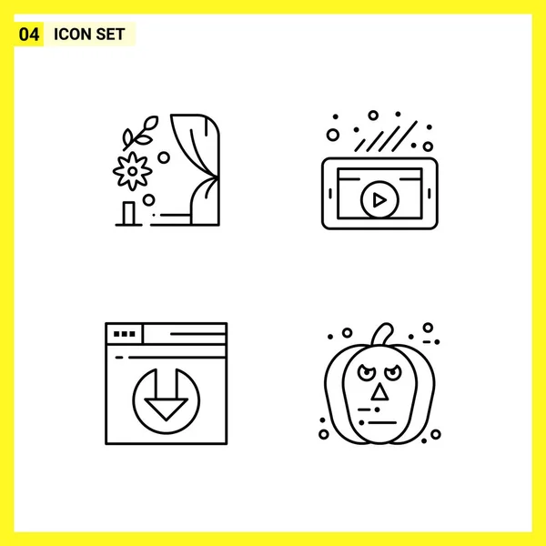 Set Universal Creative Icons Simply Vector Illustrations Web Mobile Apps — Stock Vector