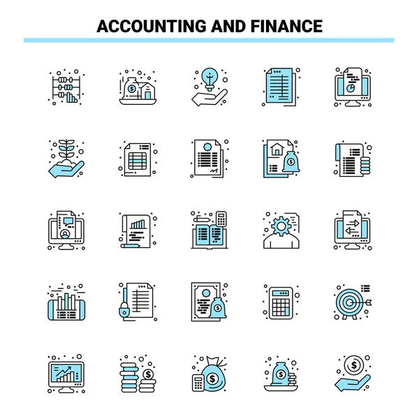 25 Accounting And Finance Black and Blue icon Set. Creative Icon — Stock Vector