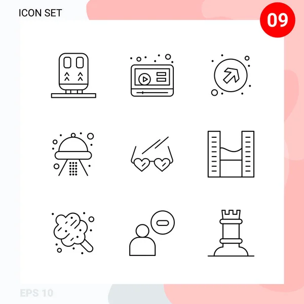 Conjunto Iconos Creativos Universales Simplemente Vector Ilustraciones Para Aplicaciones Web — Vector de stock