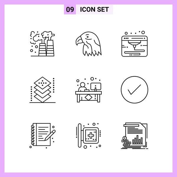 Set Universal Creative Icons Simply Vector Illustrations Web Mobile Apps — Stock Vector