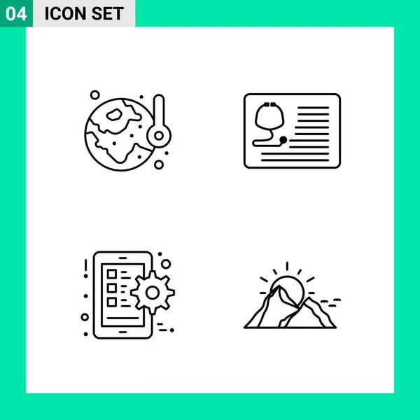 Conjunto Iconos Creativos Universales Simplemente Vector Ilustraciones Para Aplicaciones Web — Archivo Imágenes Vectoriales