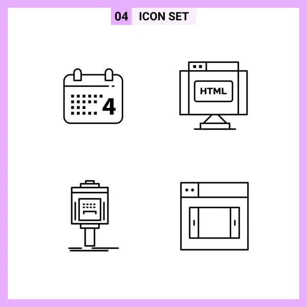 Set Universal Creative Icons Vector Illustration — Stock Vector